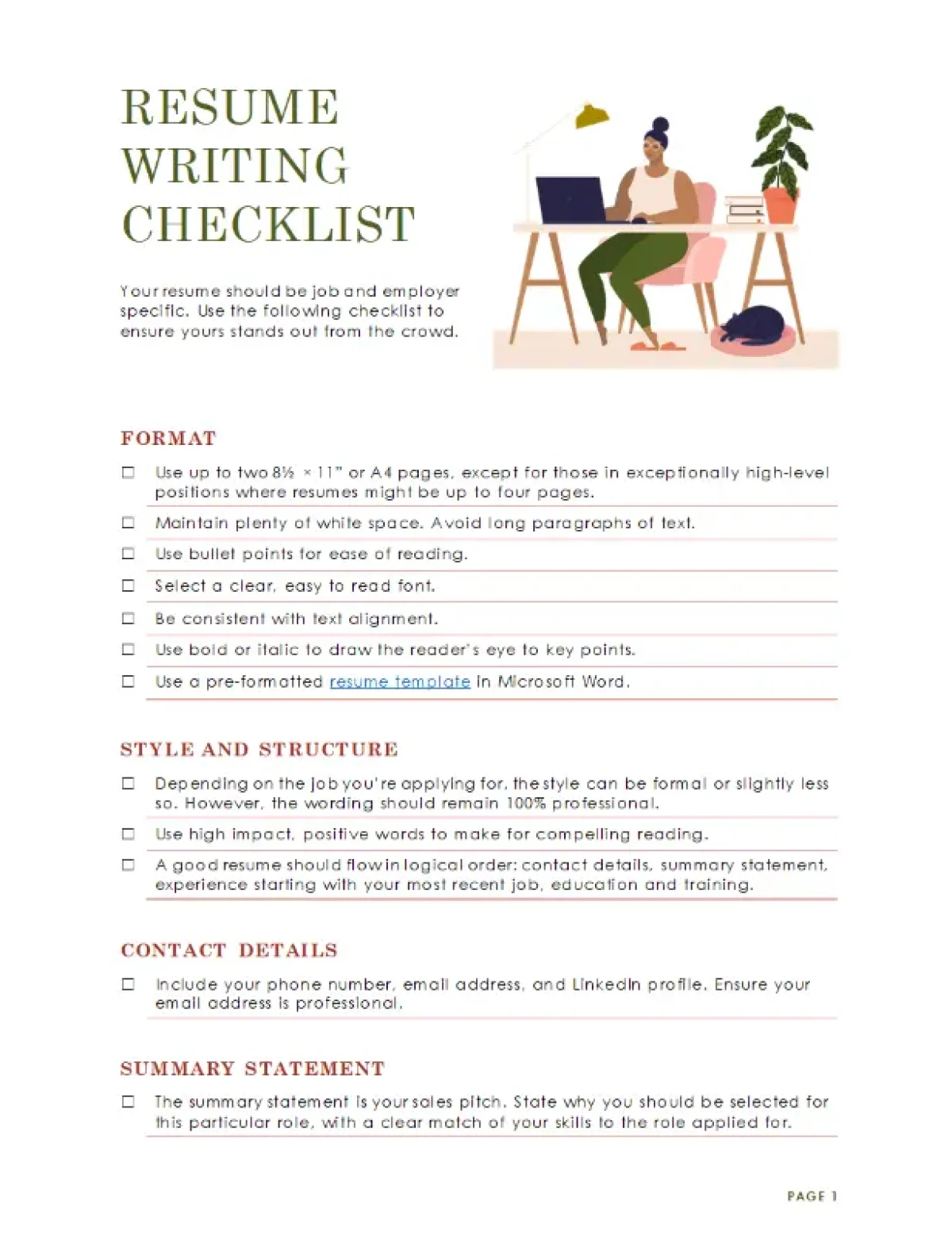 Lebenslauf-Checkliste zur Erstellung eines professionellen und ansprechenden CV