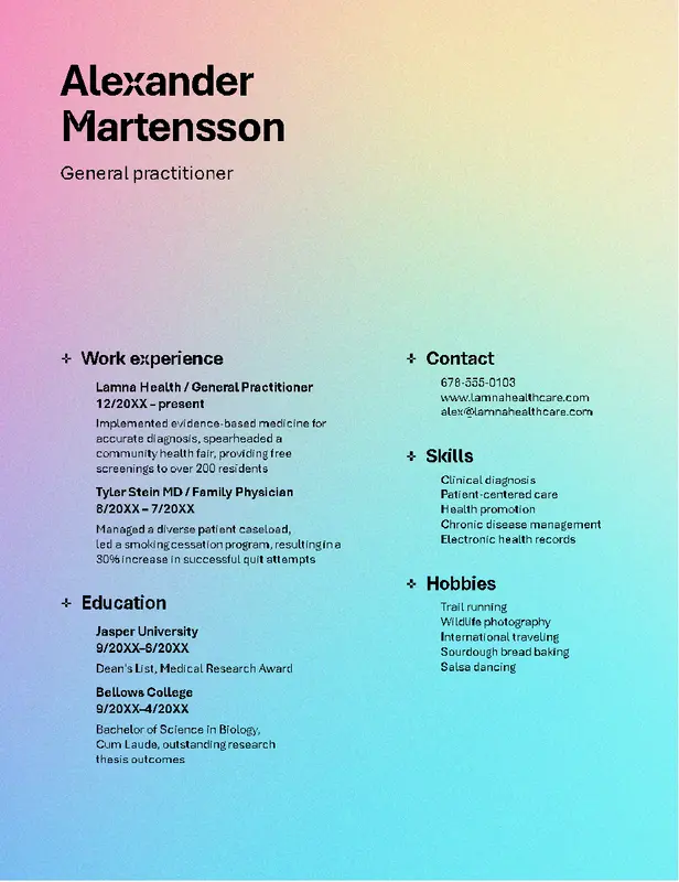 Modèle de CV santé optimisé pour ATS pour les professionnels de la santé