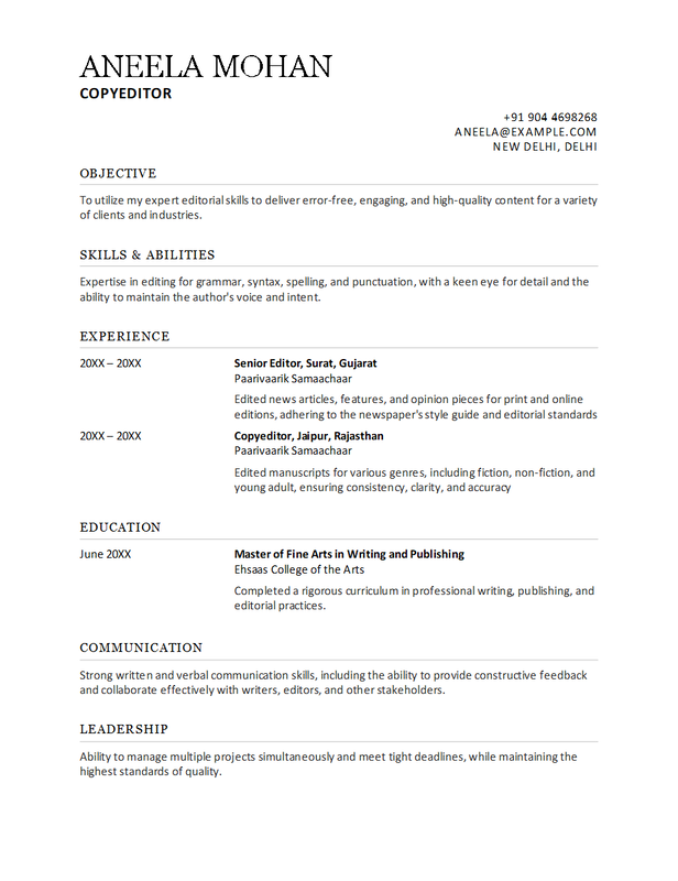 Chronologiczny szablon CV pokazujący rozwój kariery w przejrzystym formacie.