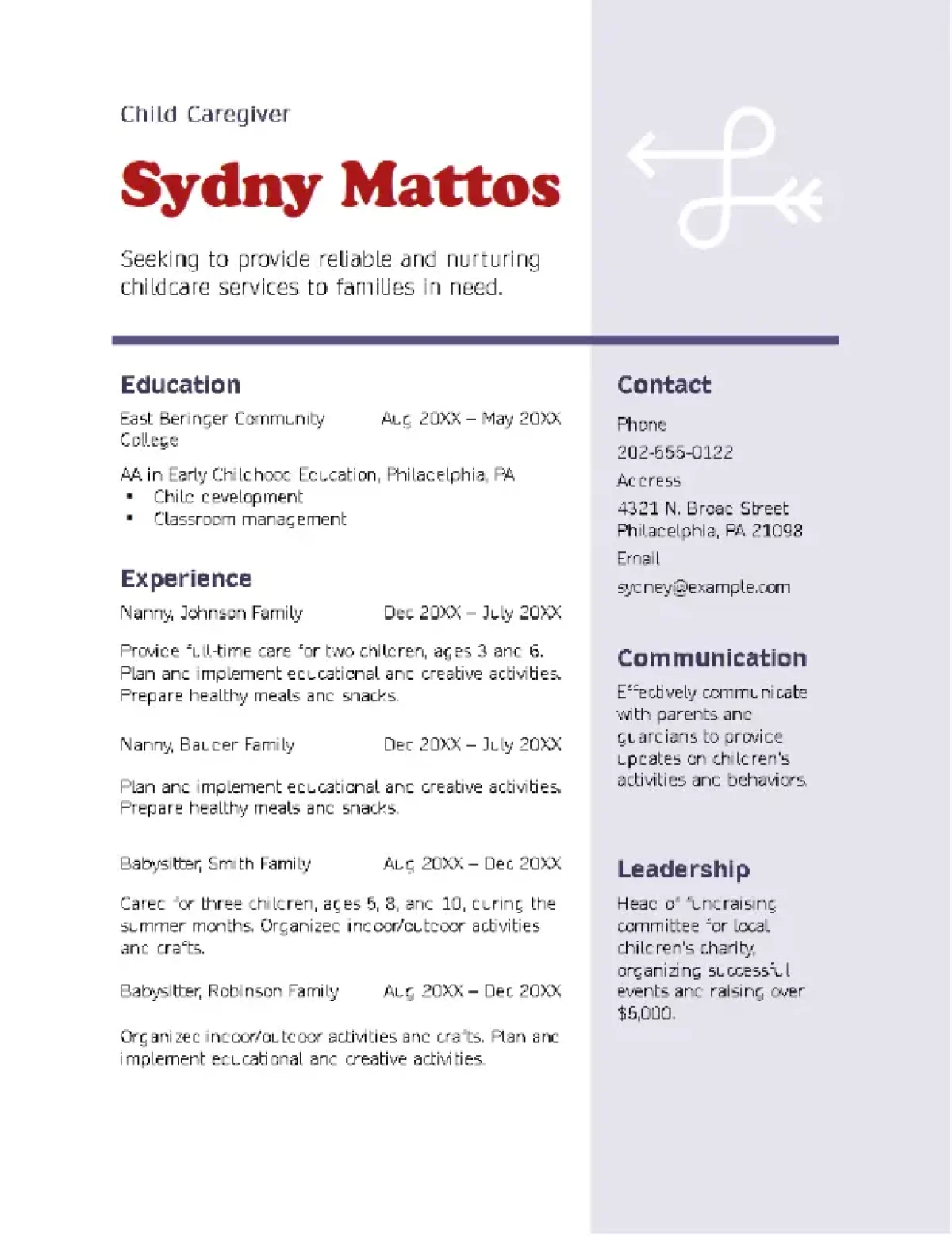 Ogólny szablon CV odpowiedni dla wszystkich ról zawodowych z czystym i uniwersalnym designem