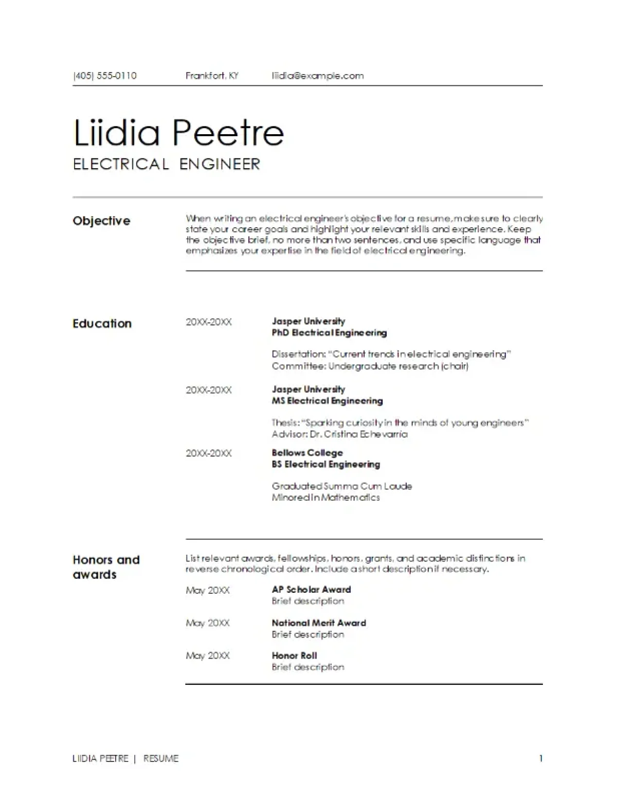 Modern multi-page resume template with ample space for detailed career history.