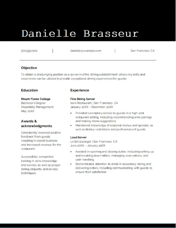 Simple resume template with a clean and minimalist design for all job seekers